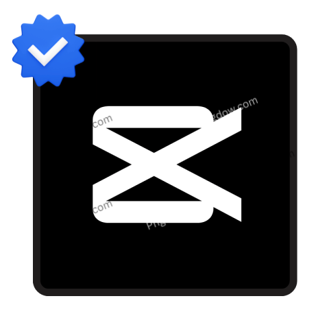 Capcut logo blue tick png