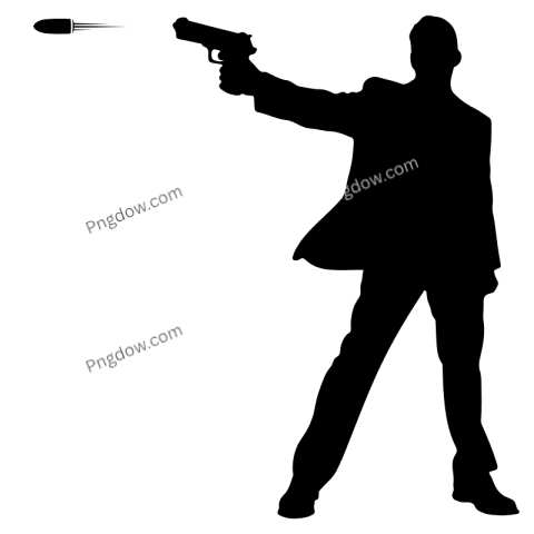 Free Gun Silhouette PNG – Transparent Handgun Vector Download