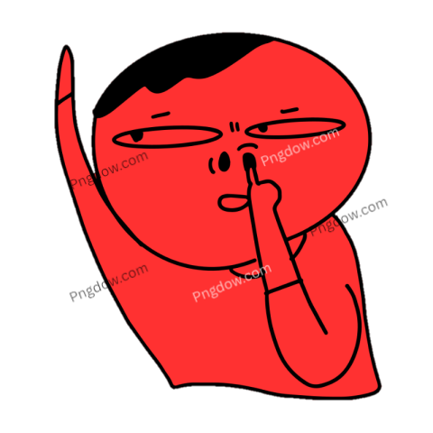 Funny Troll Face Picking Nose Meme Red Cartoon Reaction PNG Transparent 2025