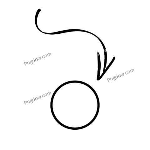Black circle with arrow, png, transparent