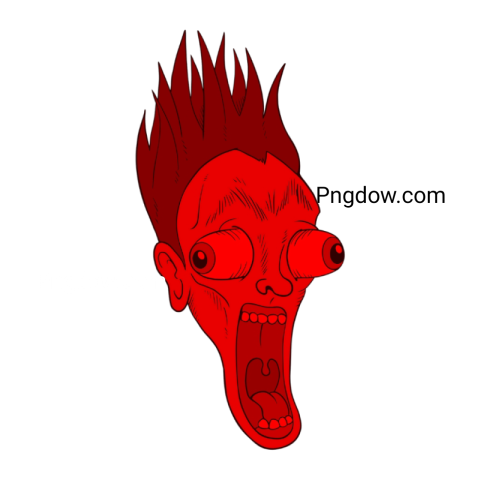 Red scary troll face png image free download