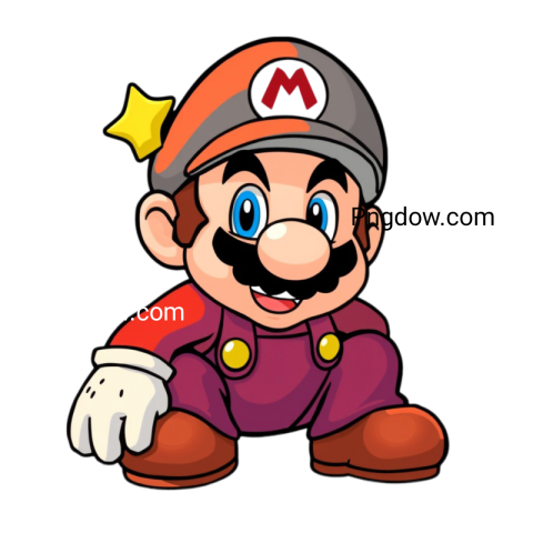 A vibrant PNG image featuring multiple Mario characters from the Mario Bros franchise in a playful arrangement