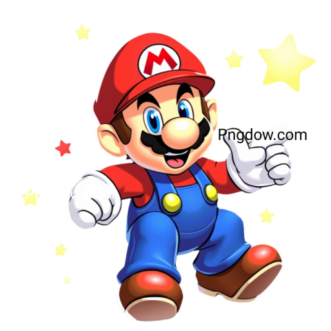 A vibrant PNG image featuring multiple instances of the character Mario, showcasing his iconic red hat and blue overalls