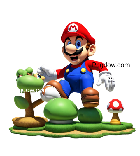 3d mario png, transparent, images, free, vector, clipart