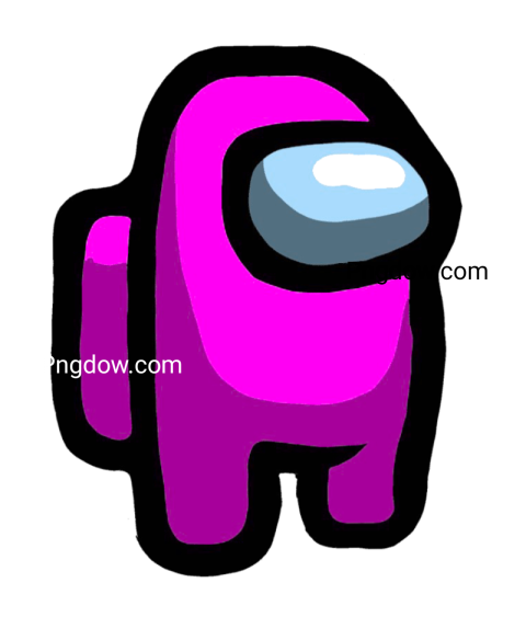 Pink alien with blue eye, among us png
