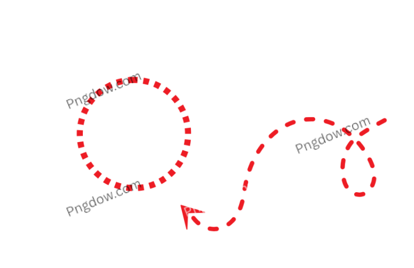 Red arrow with circle transparent background