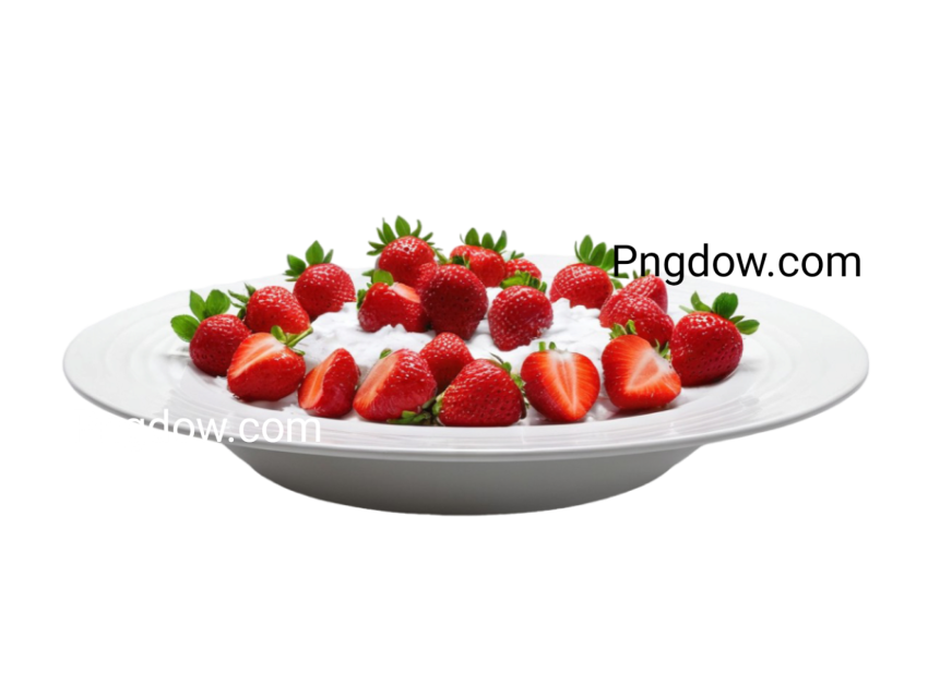 plate of strawberries Hd png