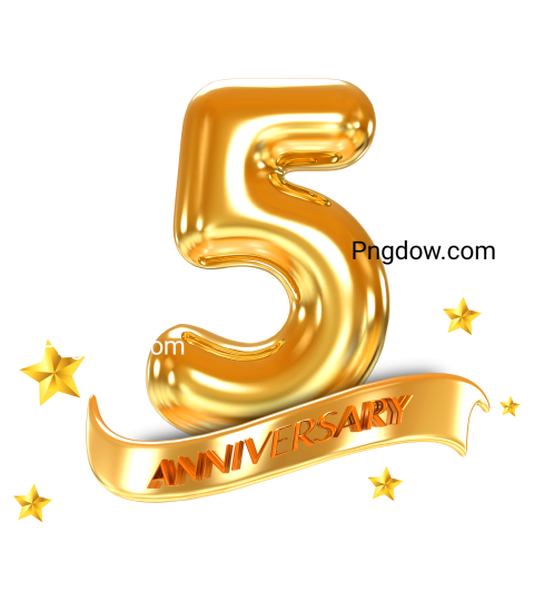 Free Vector, 5 year anniversary Transparent Background