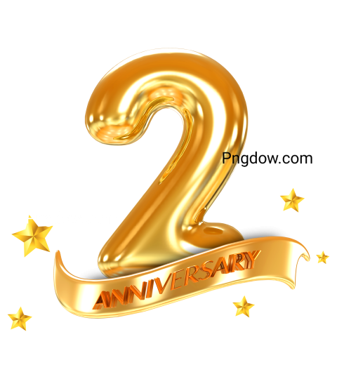 Free Vector, 2 year anniversary Transparent Background