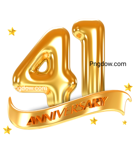 Free Vector, 41 year anniversary Transparent Background