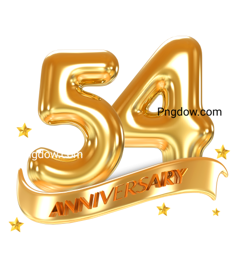 Free Vector, 54 year anniversary Transparent Background
