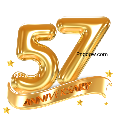 Free Vector, 57 year anniversary Transparent Background