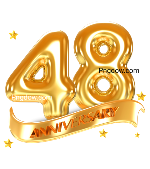 Free Vector, 48 year anniversary Transparent Background