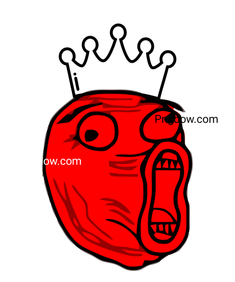 scary troll face Red png