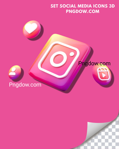 Premium SVG for Free | Set social media icons  3D render for Free Download