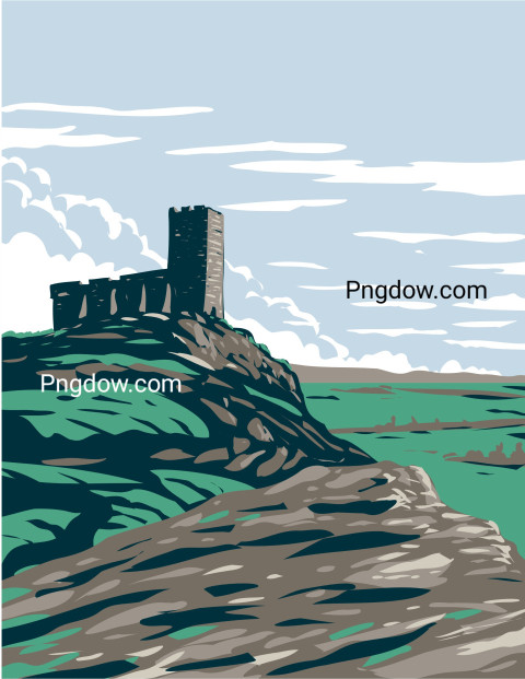 Castle Ruins Illustration ,vector image For Free