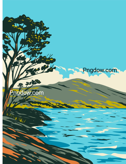 Inveruglas Isle in Loch Lomond Poster ,vector image For Free