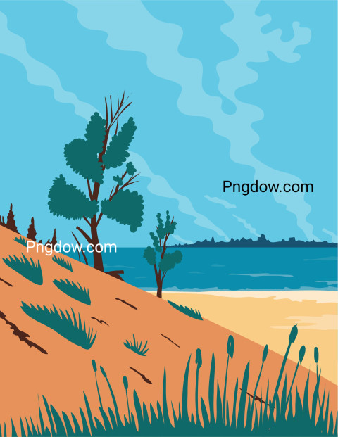 Indiana Dunes National Park ,vector image For Free