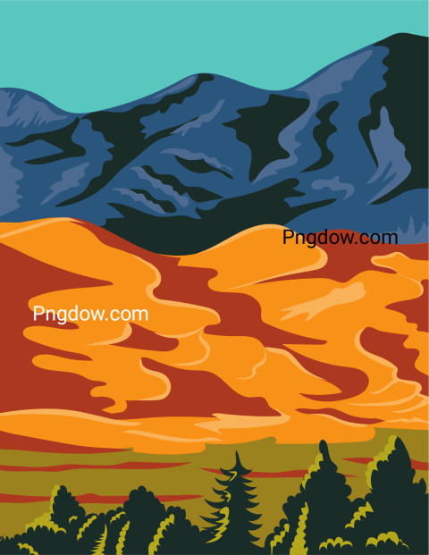 Great Sand Dunes ,vector image For Free