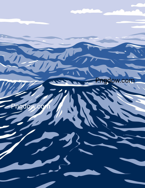 Aniakchak Volcano Illustration ,vector image For Free