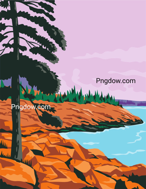 Acadia National Park ,vector image For Free