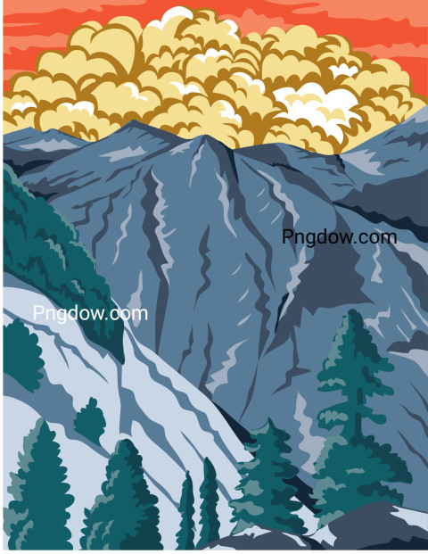 Kings Canyon National Park ,vector image For Free