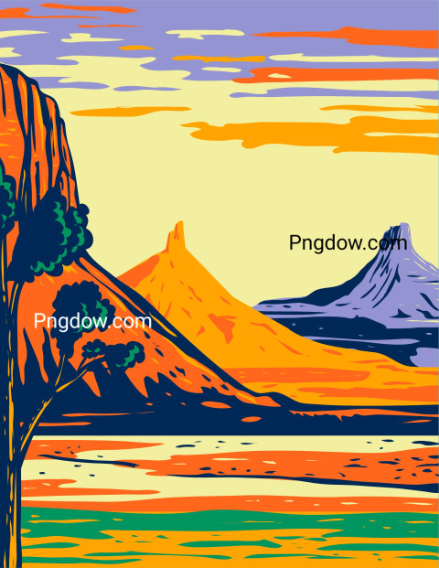 Mountain Landscape Painting ,vector image For Free