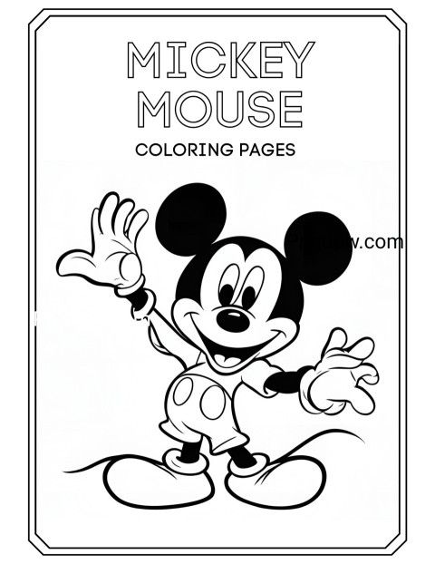 Smiling Mickey Mouse Coloring Page