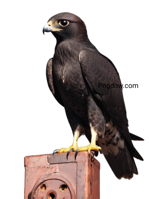Majestic falcon perched on box