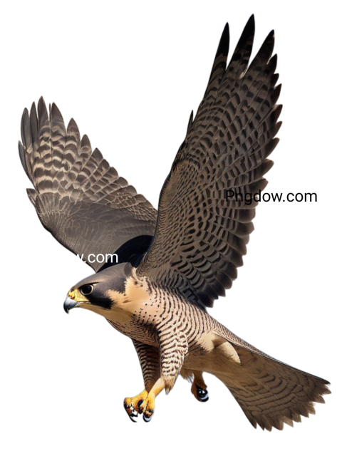 Majestic falcon soaring through the sky with wings outstretched