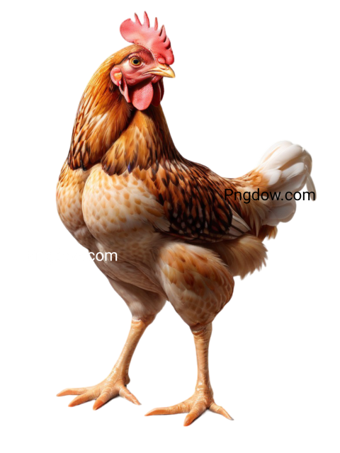 A chicken standing on a transparent background