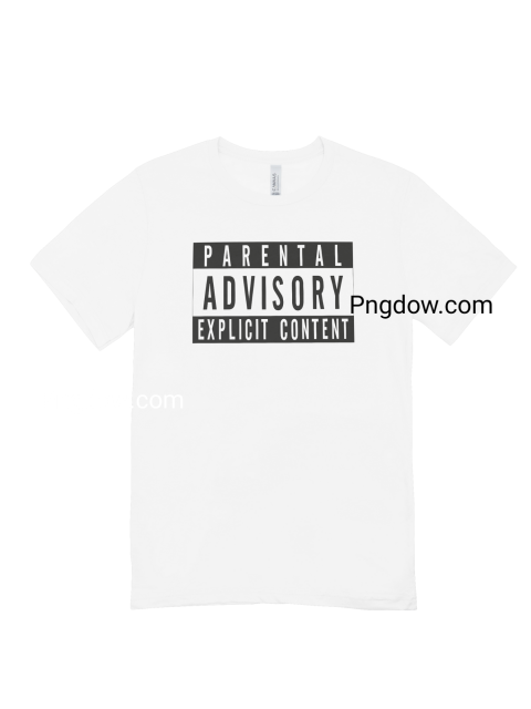 Parental advisory logo on black t shirt Png images