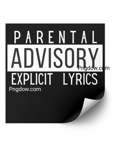 Parental advisory explicit lyrics warning label in red and white, isolated on transparent background