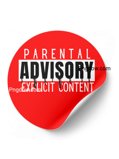 Parental advisory explicit content sticker in PNG format