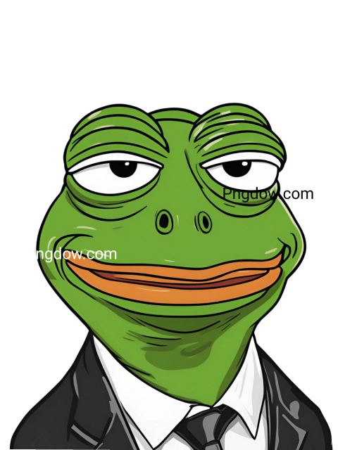 Pepe the frog in a suit and tie, a stylish and professional look Pepe the Frog transparent Png