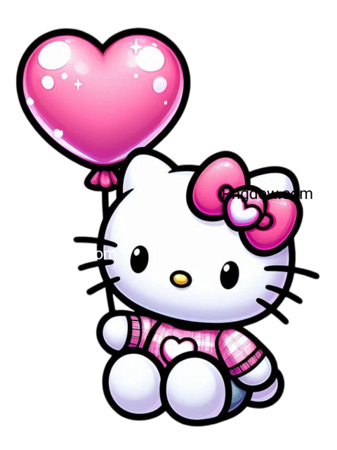 Hello Kitty, png, heart, balloon, illustrations