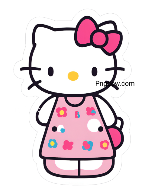 hello kitty, sticker PNG