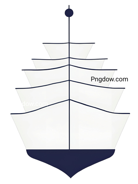 White and blue boat with four tiers, Ship PNG
