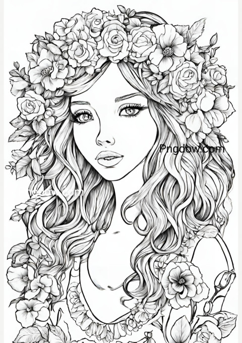 Beautiful and Free Printable Floral Wreath Coloring Pages for Girls
