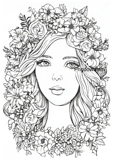 Get Creative with Beautiful Floral Wreath Printable Coloring Pages for Girls