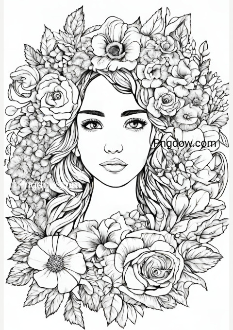 Free Printable Girls Floral Wreath Coloring Pages, Fun and Creative Activity