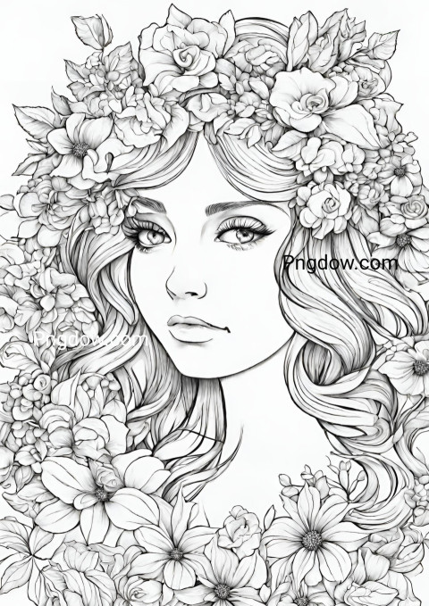 Delightful and Creative Printable Coloring Pages Girls Floral Wreath Fun