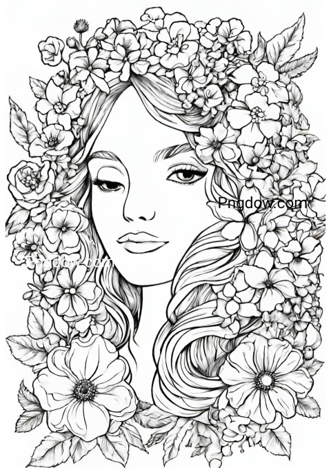 Free Printable Girls Floral Wreath Coloring Pages Fun and Creative Activity