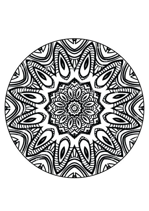 Mandala Floral Wreath Printable Coloring Page