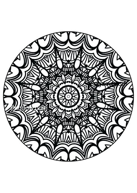 Mandala Floral Wreath Printable Coloring Pages, for free