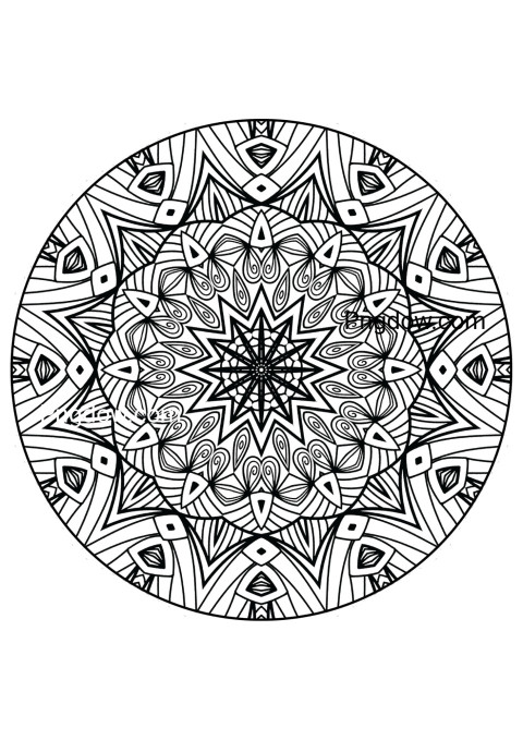 Printable Mandala Pattern Coloring Page