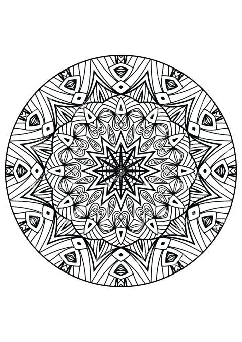 Printable Mandala Pattern Coloring Page