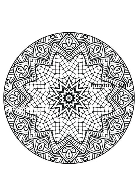Printable Mandala Pattern Coloring Page, free