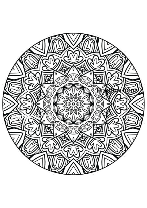 Printable Mandala Pattern Coloring Page for free