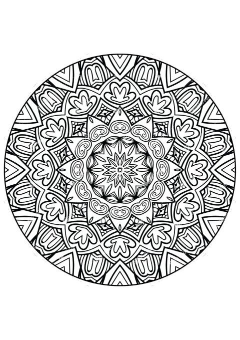 Printable Mandala Pattern Coloring Page for free